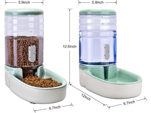 Automatic Dog Cat Feeder and Water Dispenser Gravity Food Feeder and Waterer Set with Pet Food Bowl for Small Medium Dog Puppy Kitten, Large...