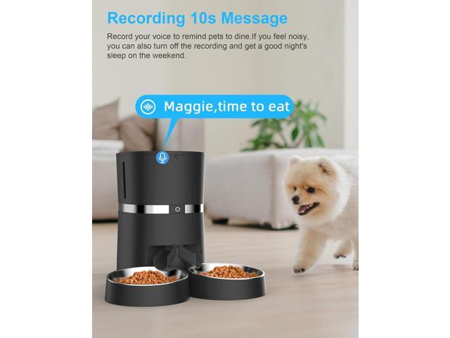 Automatic Cat Feeder, WellToBe Pet Feeder Food Dispenser for Cat & Small Dog with Two-Way Splitter and Double Bowls, up to 6 Meals with Portion...