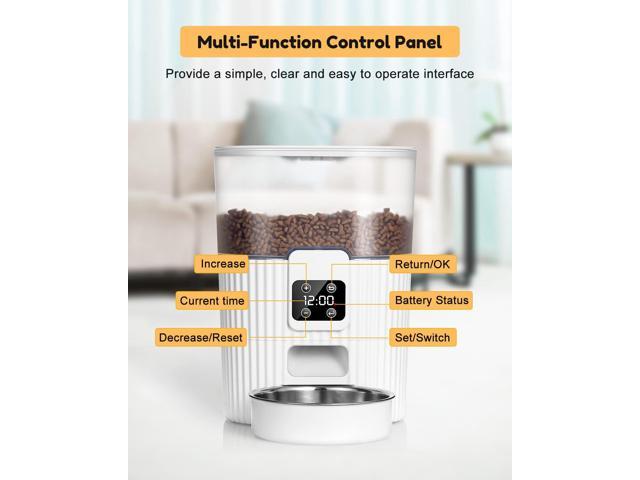 Automatic-Cat-Feeder, 3.5L Pet Feeder with Dual Power Supply Auto Cat Dry Food Dispenser Dog Automatic Feeder with Desiccant & Stainless Steel Bowl