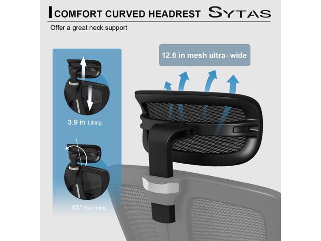Sytas Ergonomic Office Chair, High Back Desk Chair Computer Task Mesh Chair with Adjustable Headrest, Arms and Lumbar Support, for Modern Office...