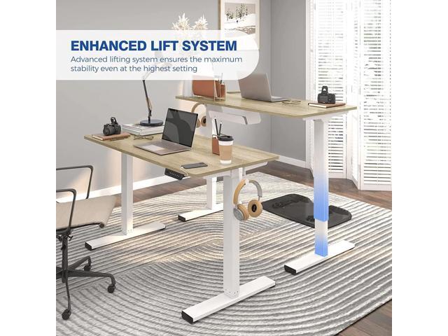 FLEXISPOT Standing Desk Quick Assembly Electric Adjustable with 48 x 24 Inches Whole-Piece Desktop Ergonomic Memory Controller Stand Up Desk(White...
