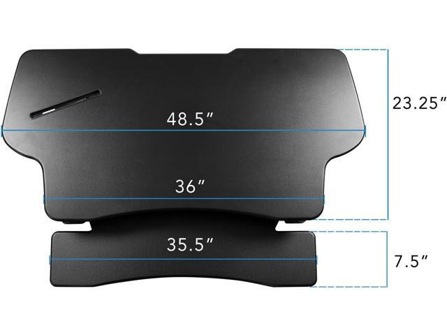 Mount-It! Height Adjustable Standing Desk Converter 48 Wide Tabletop Sit Stand Desk Riser with Gas Spring Stand Up Computer Workstation Fits...