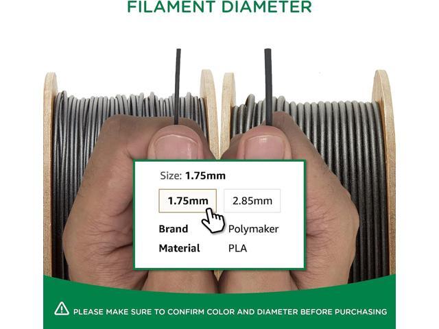 Polymaker Matte PLA Filament 1.75mm Black, 1.75 PLA 3D Printer Filament 1kg - PolyTerra 1.75 PLA Filament Matte Black 3D Printing Filament
