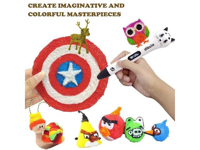 3D Pen Refills 1.75mm PLA Filament 640 Feet 16 Colors, Each Color 40ft, Bonus 250 Stencils eBooks, dikale 3D Pen Material