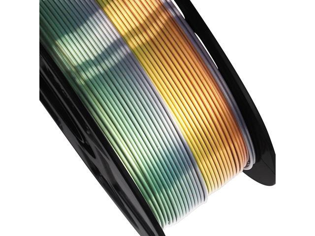 Silk Shiny Multi Color Fast Change Rainbow PLA Filament, 1kg 2.2lbs 1.75mm 3D Printing Material, Widely Support for FDM 3D Printer, Easy to Print