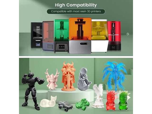 SUNLU 3D Printer Resin 1kg, Fast Curing Standard 3D Resin for LCD DLP SLA 3D Printers, 395 to 405nm UV Curing 3D Printing Liquid Photopolymer...