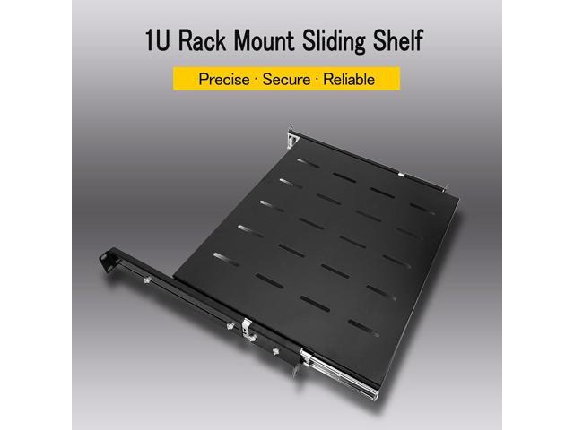 Raising Electronics Sliding Rack Server Shelf 1U 19'' 4 Post Rack Mount-Adjustable 15''-22''