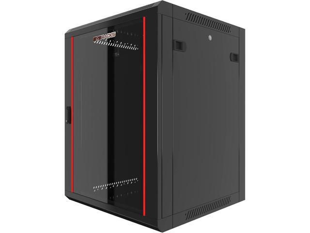 Wall Mount Server Rack Cabinet Locking Computer Cabinet Network Enclosure for Electronics Security Audio Video AV Equipment Data Rack 24-Inch Depth...