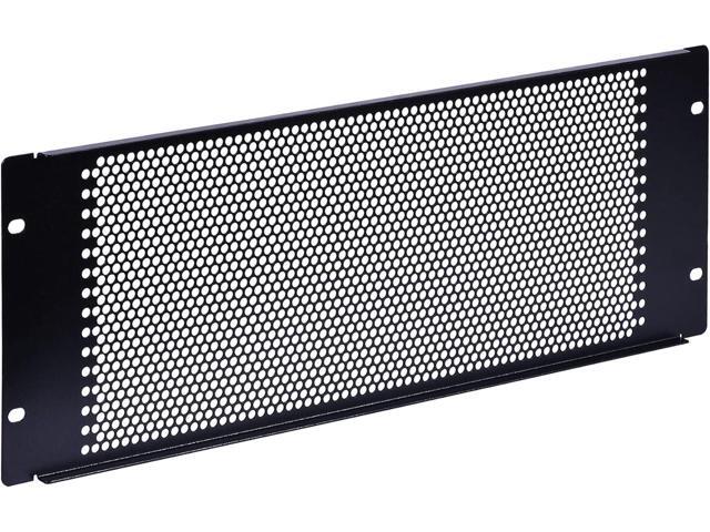 RackPath 4U Blank Rack Mount Panel Spacer with Venting for 19in Server Rack Enclosure or Network Cabinet 2 Pack, Black