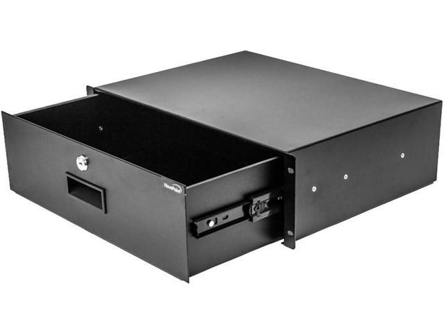 Navepoint Rack Mount Drawer for 19-Inch Server Cabinet Case Or DJ with Lock and Key 3U Black