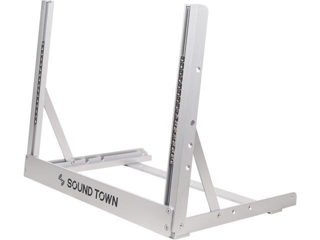 Sound Town 8U Aluminum 2-Post Desktop Open-Frame Rack, Angle Adjustable, for Audio/Video, Network Switches, Routers, Patch Panels (2PF-8A)