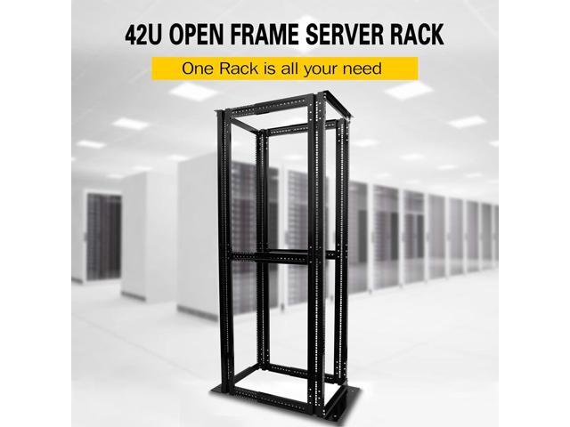 Raising Electronics Server Rack 4 Post Open Rack Frame Rack Enclosure 19 Inch Adjustable Depth Aluminum (42U,82Inch Height)