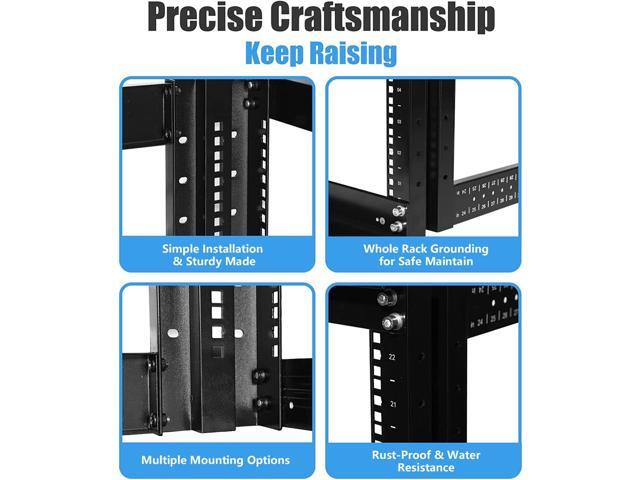 Raising Electronics Server Rack 4 Post Open Rack Frame Rack Enclosure 19 Inch Adjustable Depth Aluminum (42U,82Inch Height)