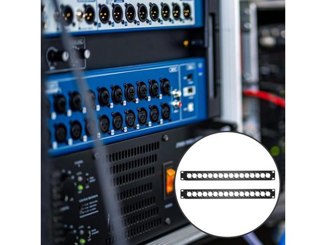 4 Pcs 1U Rack Panel XLR HDMI Audio Rack Mount Panel Connectors with M6 Screws Metal Punch Out Component Panel for Audio Enclosure Server Computer...