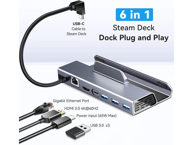 iVoler Upgraded 4K 60Hz 1000Mbps LAN Docking Station for Steam Deck,Gigabit Ethernet,Aluminum Steam Deck Dock Stand with HDMI2.0 4K@60Hz, 3 USB3.0,...