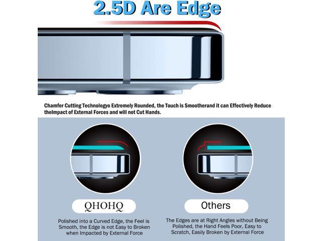 QHOHQ 3 Pack Screen Protector for iPhone 14 / iPhone 13 [6.1 Inch] with 3 Pack Tempered Glass Camera Lens Protector, Ultra HD, 9H Hardness,Case...