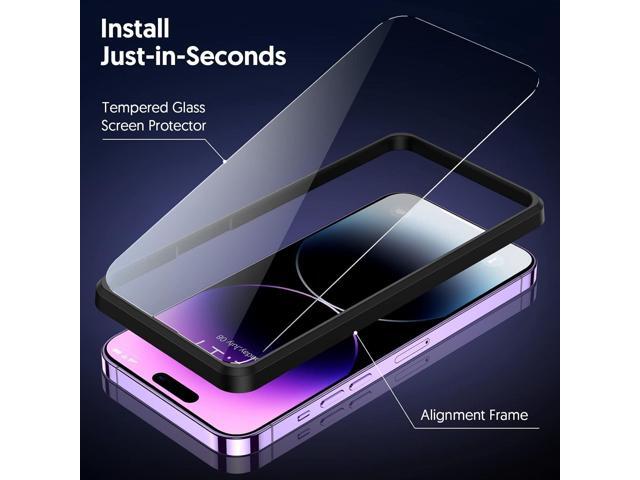 Fotbor for [3+3 Pack] iPhone 14 Pro Max Screen Protector with Camera Lens Protector, 9H Shatterproof Tempered Glass Film with Easy Installation...
