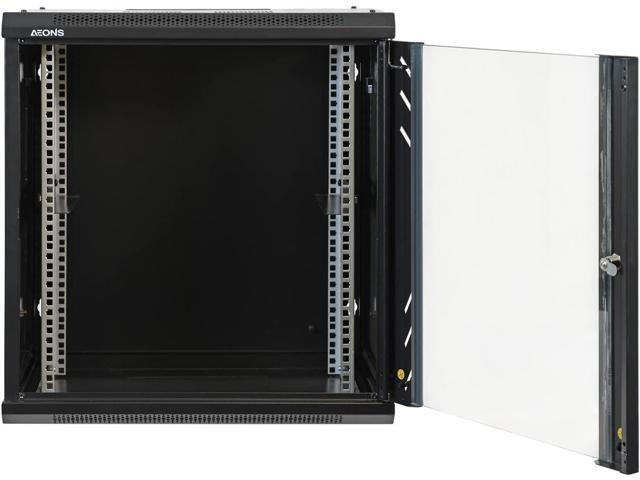 12U Professional Wall Mount Network Server Cabinet Enclosure 19-Inch Server Network Rack Low-Profile Black