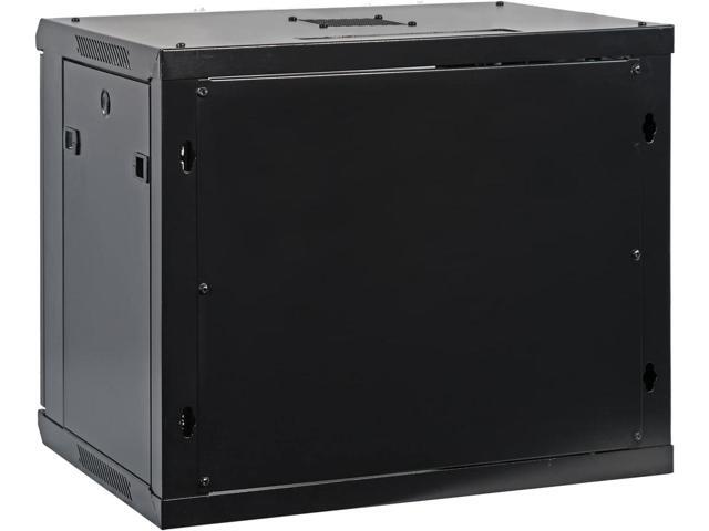 AEONS Pro Series Wall Mount Floor Standing 19-Inch IT Server Rack Network Cabinet Enclosure 12U 18' Switch-Depth Glass Door Black