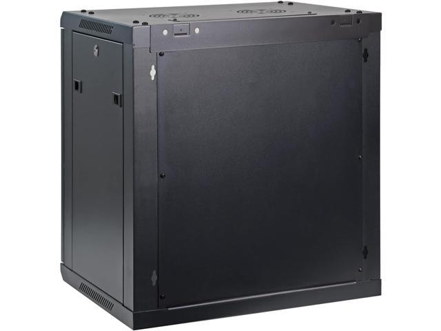 12U Professional Wall Mount Network Server Cabinet Enclosure 19-Inch Server Network Rack 16-Inches Deep Black