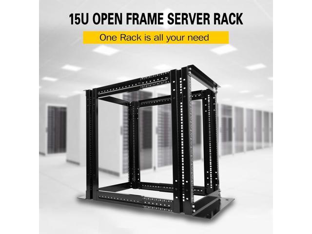 Raising Electronics Server Rack 4 Post Open Rack Frame Rack Enclosure 19 Inch Adjustable Depth Cold Rolled Steel15U,36 Inch Height