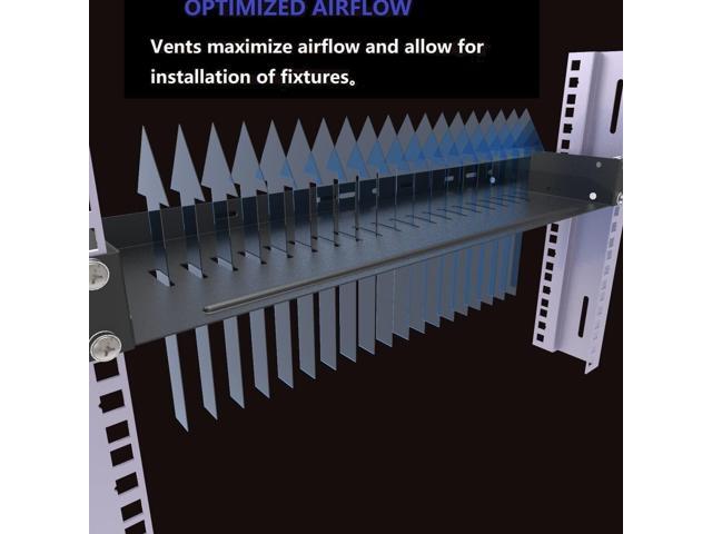 JINGCHENGMEI 1U Vented Rack Shelf Universal Rack Tray No Lip for 19 Inches Network Cabinet or Server Rack (6 Inches Deep)