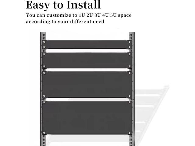 1U Blank Panel Rack Mount Spacer Filler Panel 19' Black Rack Blanking Blind Panel for Server Network Rack Enclosure Or Cabinet-5pcs (1U-5PCs)