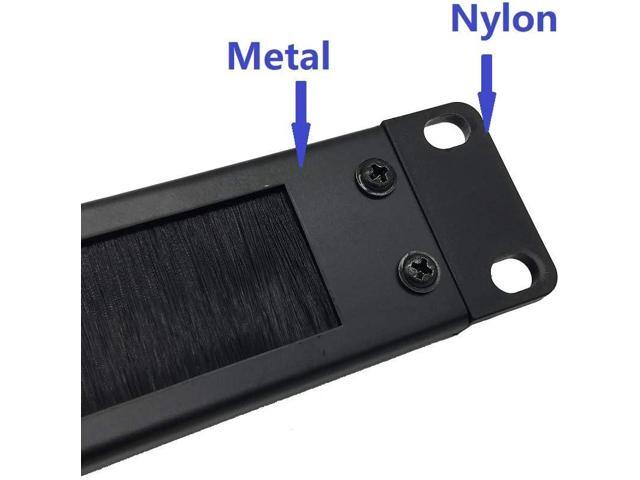 Jingchengmei 1U Disassembled Rack Mount Cable Management Panel with Brush for Cable Entry for 19-Inch Rack or Cabinet Black (BF01UAB2)