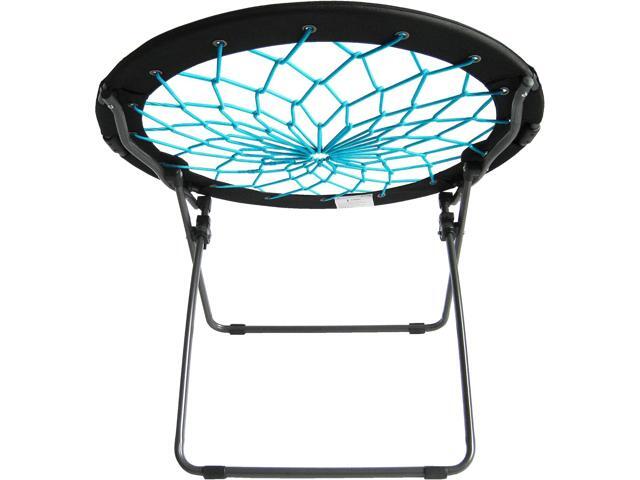 Zenithen Limited Foldable Bunjo Bungee Chair for Dorms, Living Rooms, Bedrooms, Camping, Gaming & Lounging, Teal (Pack of 1)