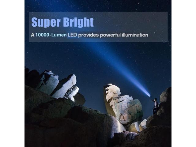 YIERBLUE Rechargeable spotlight, Super Bright 1000,000 LM LED Flashlight Handheld spotlight 10000mAh Long Lasting Large Flashlight Searchlight and...