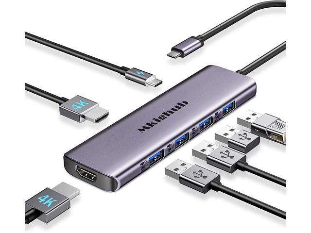 Docking Station USB C to Dual HDMI Adapter, 7 in 1 USB C Hub Dual HDMI Monitors with 4K 30Hz 2 HDMI Port 100W PD USB 3.0 USB 2.0, Multi Monitor.