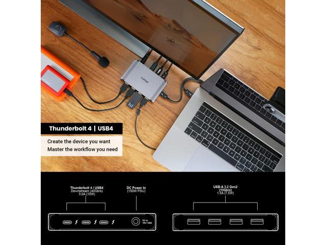 CalDigit Thunderbolt 4 Element Hub - 4X USB4 Ports, USB 3.2 Gen2 10Gb/s, Single 8K or Dual 4K Displays, 60W Charging, 0.8m Cable