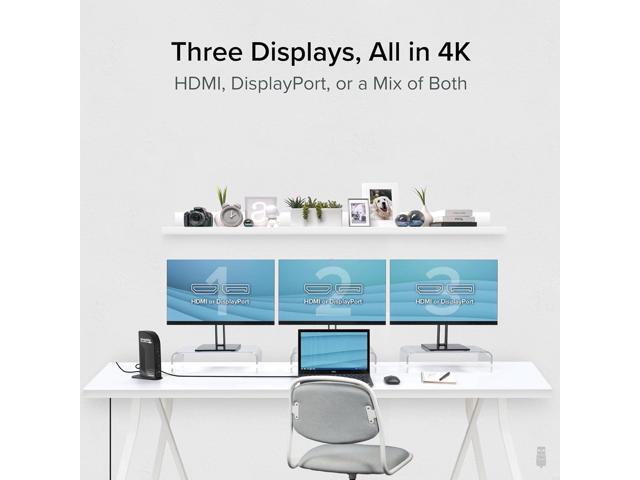 Plugable 13-in-1 USB C Docking Station 4K Triple Monitor with 100W Power Delivery USB C Dock for Windows, Mac, ChromeOS, Thunderbolt Driver...