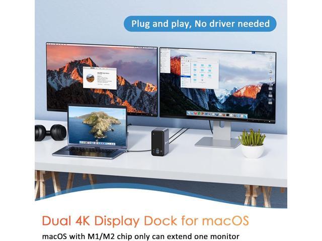 USB C Docking Station Dual Monitor for MacBook Pro, 15 in 2 USB C Laptop Docking Station Dual Monitor HDMI for MacBook Pro/Air with 2 4K HDMI...