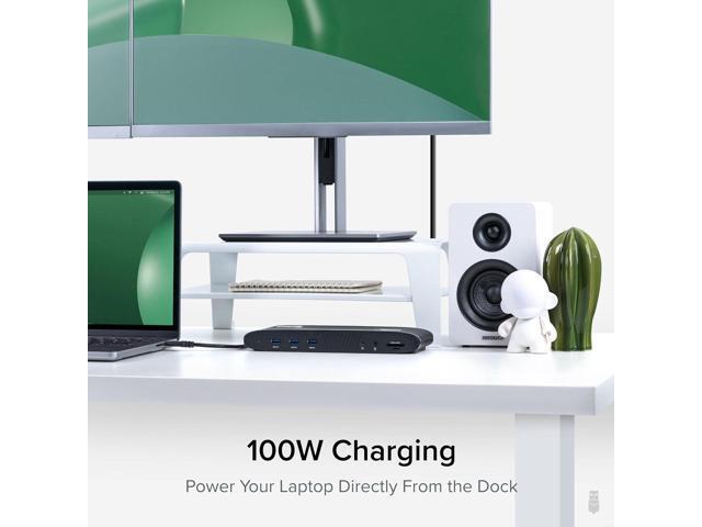 Plugable 13-in-1 USB C Docking Station Dual Monitor, 100W Charging, Dual 4K Displays 2X HDMI or 2X DisplayPort, Compatible with Mac, Windows,...