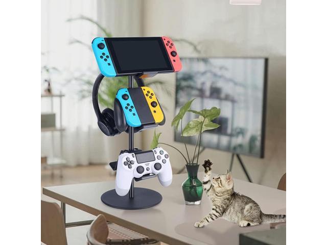 KELJUN Controller Stand 3 Tier,Headphone Holder, Multi Adjustable Game Controller Headset Hanger for All Universal Gaming PC Accessories, Xbox PS4...