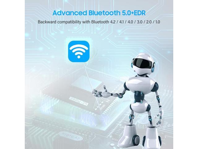 JIMTAB USB Bluetooth Adapter,Bluetooth 5.0 Transmitter Receiver 2 in 1 Wireless Bluetooth Converter Built-in 2 3.5mm Audio Bluetooth for TV, Home...