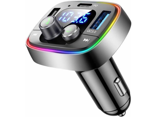 LIHAN USB C Bluetooth Adapter for Car, AUX Wireless FM Radio Transmitter, Handsfree Calling & Audio Receiver, MP3 Music Player, QC3.0 & Type-C PD...