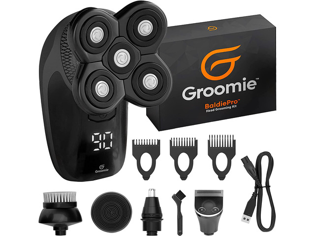 GROOMIE BaldiePro - Cordless Head Shavers for Bald Men - Comfort Head Shaver - Bald Head Care for Men - Easy Use Palm Shaver for a Smooth Bald...