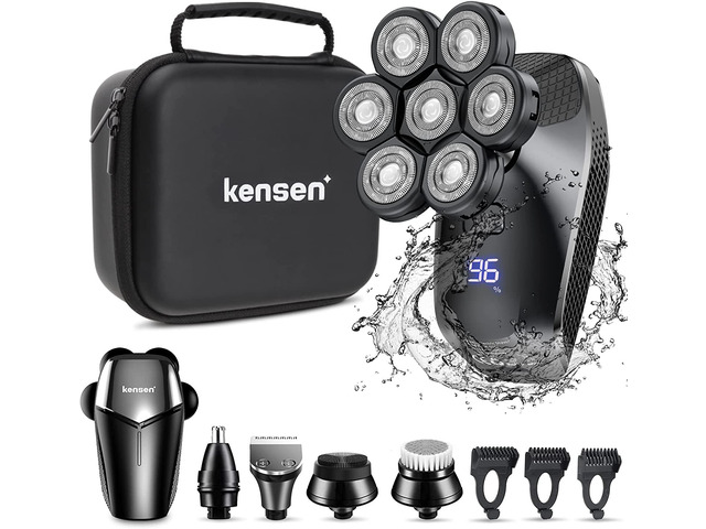 kensen 7D Head Shaver, 5 in 1 Bald Head Shavers for Men, Head Electric Razor with Nose Hair Sideburns Trimmer, Waterproof Wet/Dry Mens Grooming...