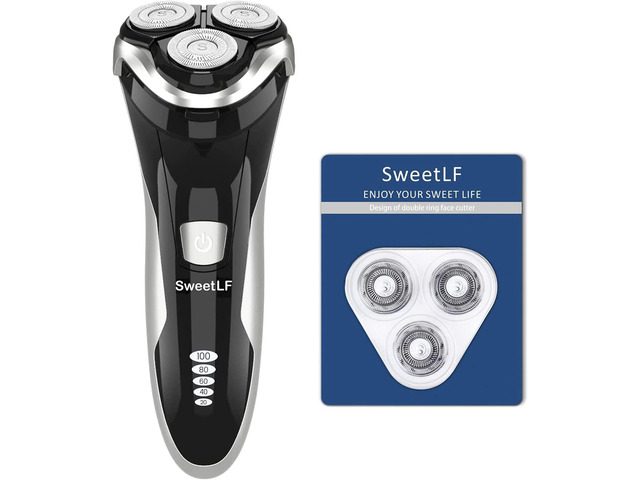 SweetLF Electric Razor for Men, IPX7 Waterproof Electric Razor Wet & Dry Use Rechargeable Battery Rotary Shavers for Men Quiet, Charge Time: 1...