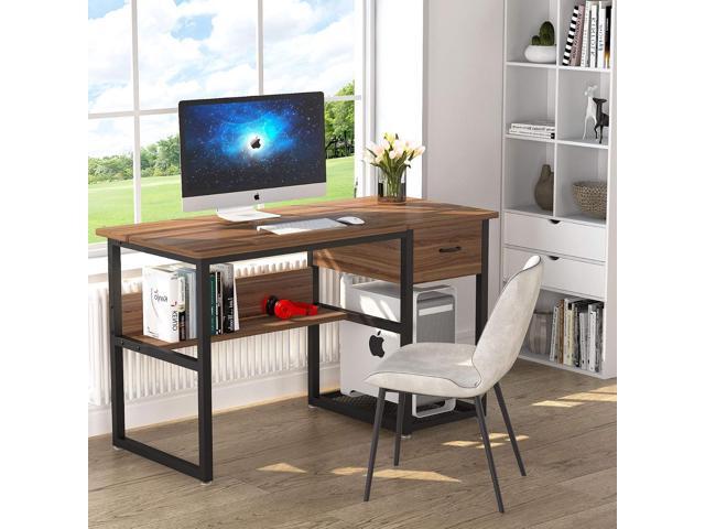 Tribesigns Drafting Table with Storage Drawers, Drawing Computer Desk Artist Craft Table Painting Desk Workstation with Shelves and Tiltable...