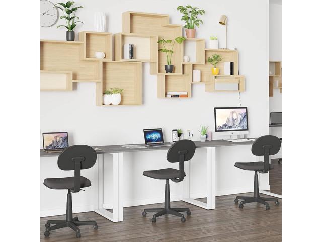 EMMA + OLIVER Industrial Modern Desk-47 L Commercial Grade Home Office Desk-Rustic Gray/White