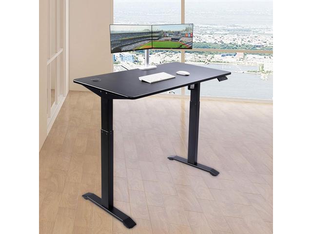 UNICOO - Electric Height Adjustable Standing Desk, Home Office Sit Stand Up Desk with 4 Pre-Set Memory Led Display Controller (Black Top/Black Legs...