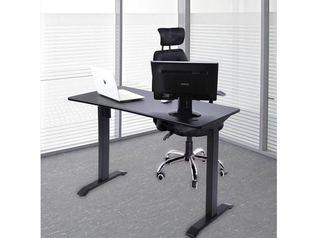 UNICOO - Electric Height Adjustable Standing Desk, Home Office Sit Stand Up Desk with 4 Pre-Set Memory Led Display Controller (Black Top/Black Legs...