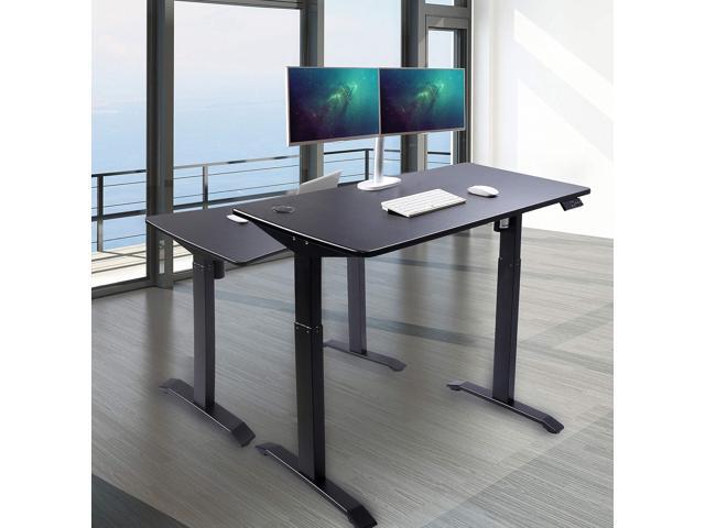 UNICOO - Electric Height Adjustable Standing Desk, Home Office Sit Stand Up Desk with 4 Pre-Set Memory Led Display Controller (Black Top/Black Legs...