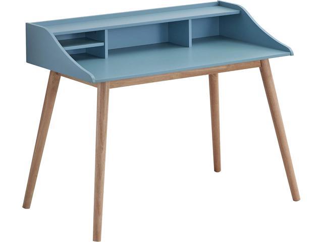 Roundhill Furniture Roskilde Storage Wood Office Desk, Blue
