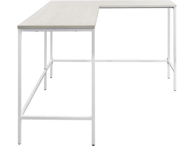 OSP Home Furnishings Contempo L-Shaped Desk, White