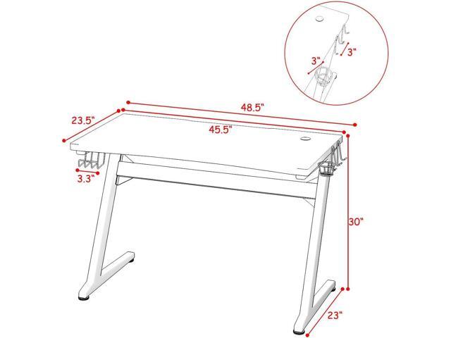 Tangkula Gaming Desk, Z Shaped Ergonomic Gaming Computer Desk, E-Sports Game Desk with Cup & Headphone Holder and Mouse Pad, Gamer Workstation,...