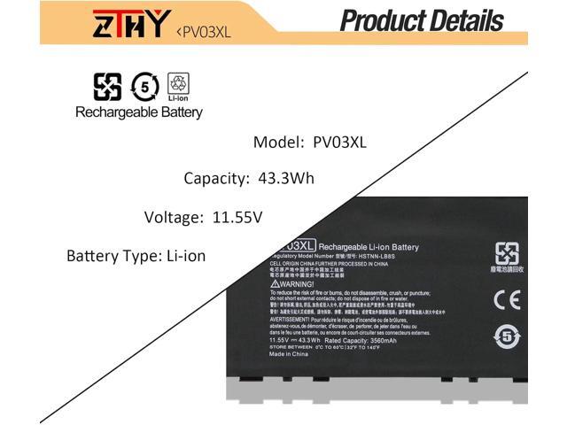 PV03XL PV03043XL Battery Replacement for HP Pavilion x360 14-dw 14m-dw 14-dw0xxx 14-dw1xxx 14m-dw100 13-BB 14-DV 14-DK 13-bb0xxx 14-dv0xxx...